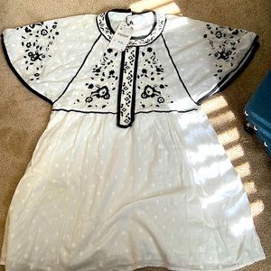 Zara pure cotton embroidery dress. It is new with tags and never worn.